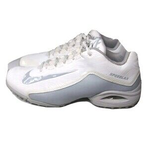 Nike Speedlax 5 Lacrosse Cleats Shoes Women's Size 10 White Silver 807158-100